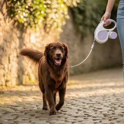 La confort pro Laisse chien enrouleur avec compartiment de sac à déjection canine