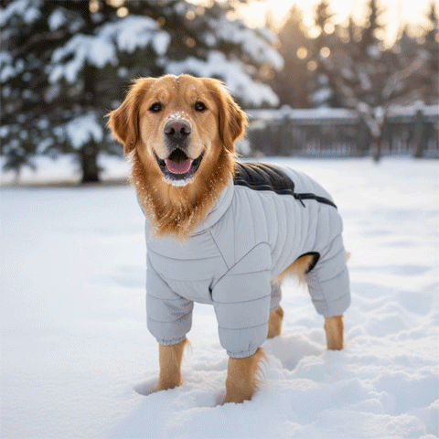 Manteau pour chien matelassés gris