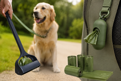 Ramasse crotte chien avec sac biodégradable