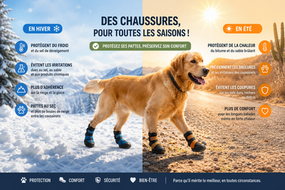 Chaussures pour chien hivers ou été protège les coussinets de vôtre chien
