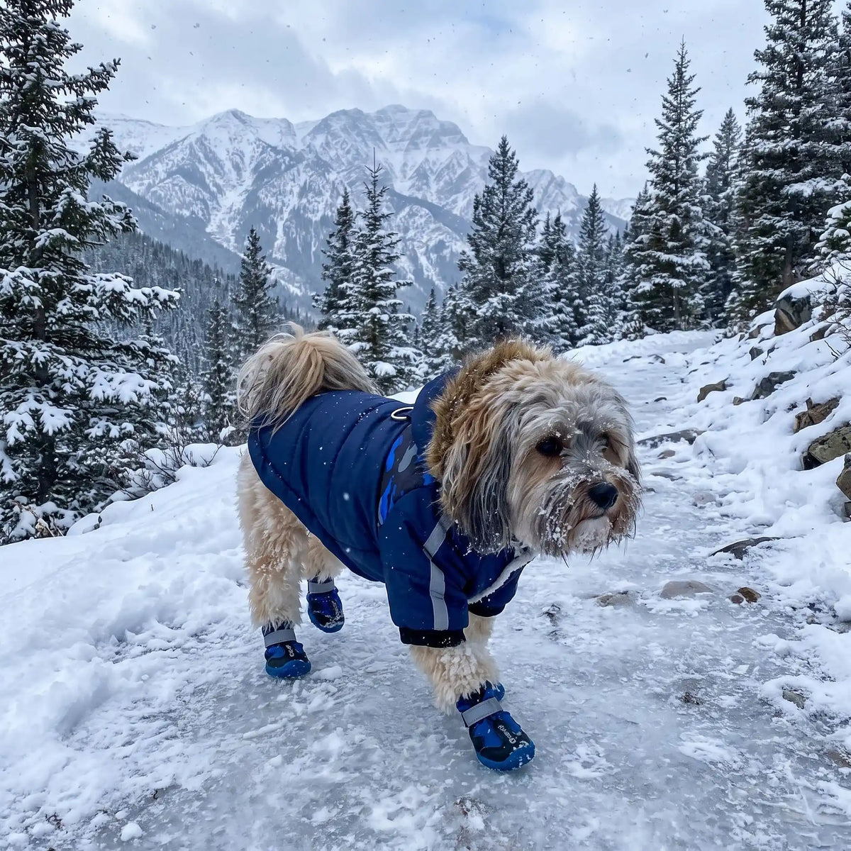 Bichon maltais marche neige manteau pour chien