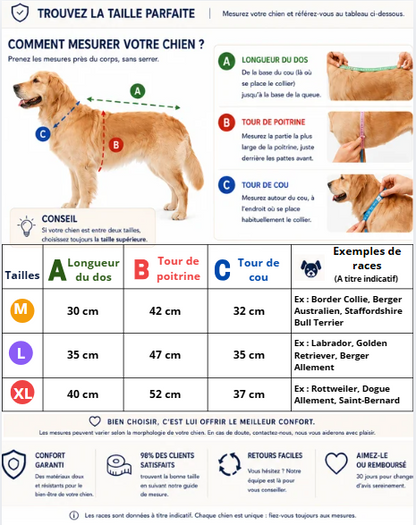 CozyProtect mesure manteau pour chien