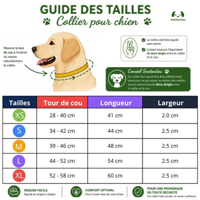 Koba Guide des tailles collier pour chien