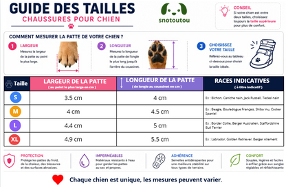 Mesure chaussure chien noble paw