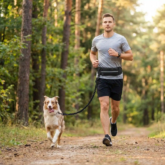 Power run sportif cour chien laisse canicross