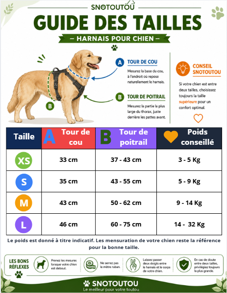 WoufStyle guide taille harnais pour chien