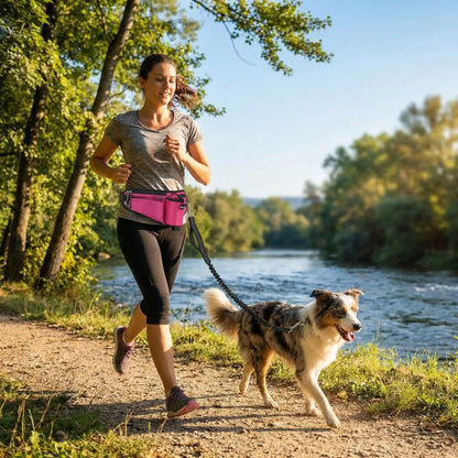 aerocanicross laisse canicross chien rose 1