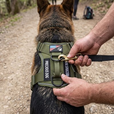 Airpaw harnais chien assis avant les exercices 