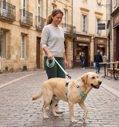 Balade rue piétonne labrador laisse pour chien