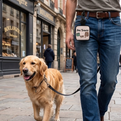 Balade ville chien maître porte sac pour friandise chien