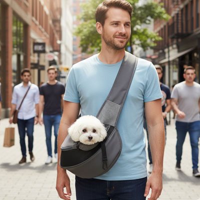 BelleTruffe Sac de transport pour Chien noir respirant