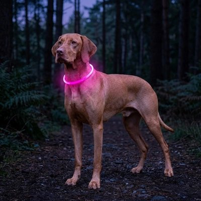 Bolt Collier Chien lumineux chien se promène en forêt