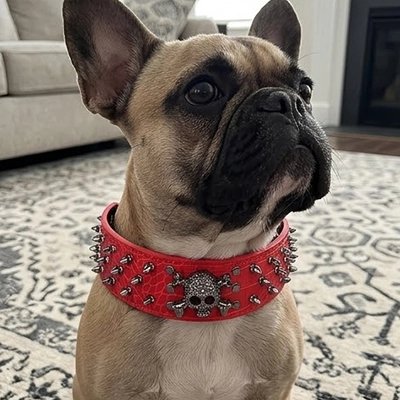 Bouledogue porte Collier Chien rouge