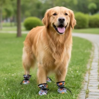 Chaussures pour Chien fond gris motif orange