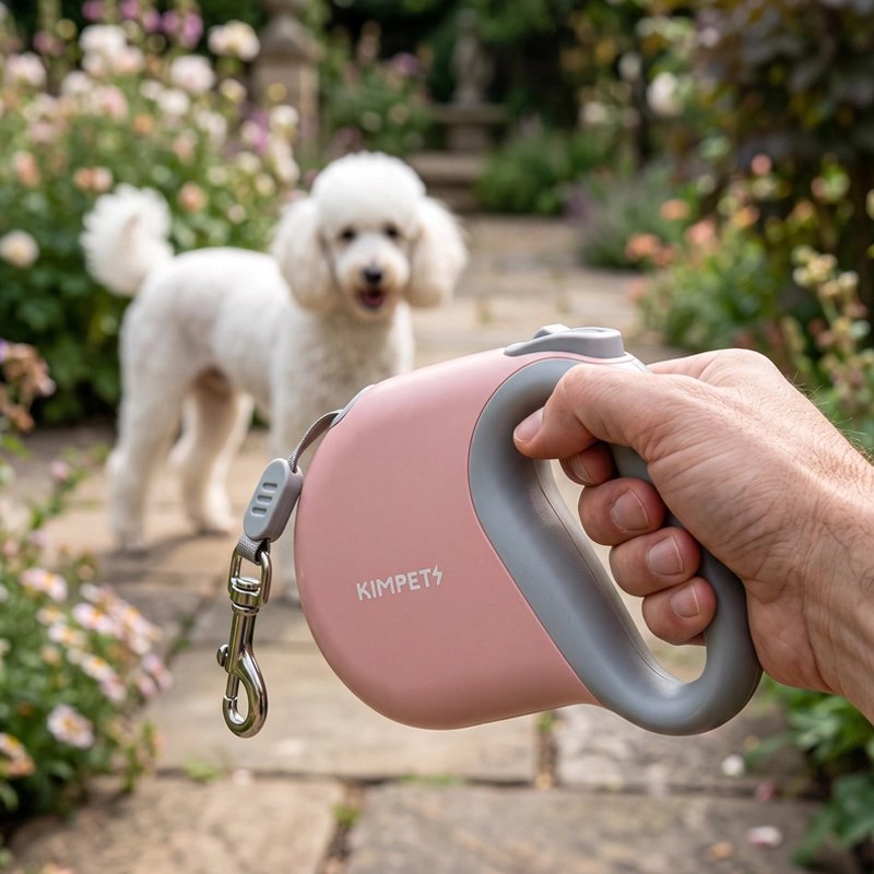 Chien cours Laisse enrouleur chien rose