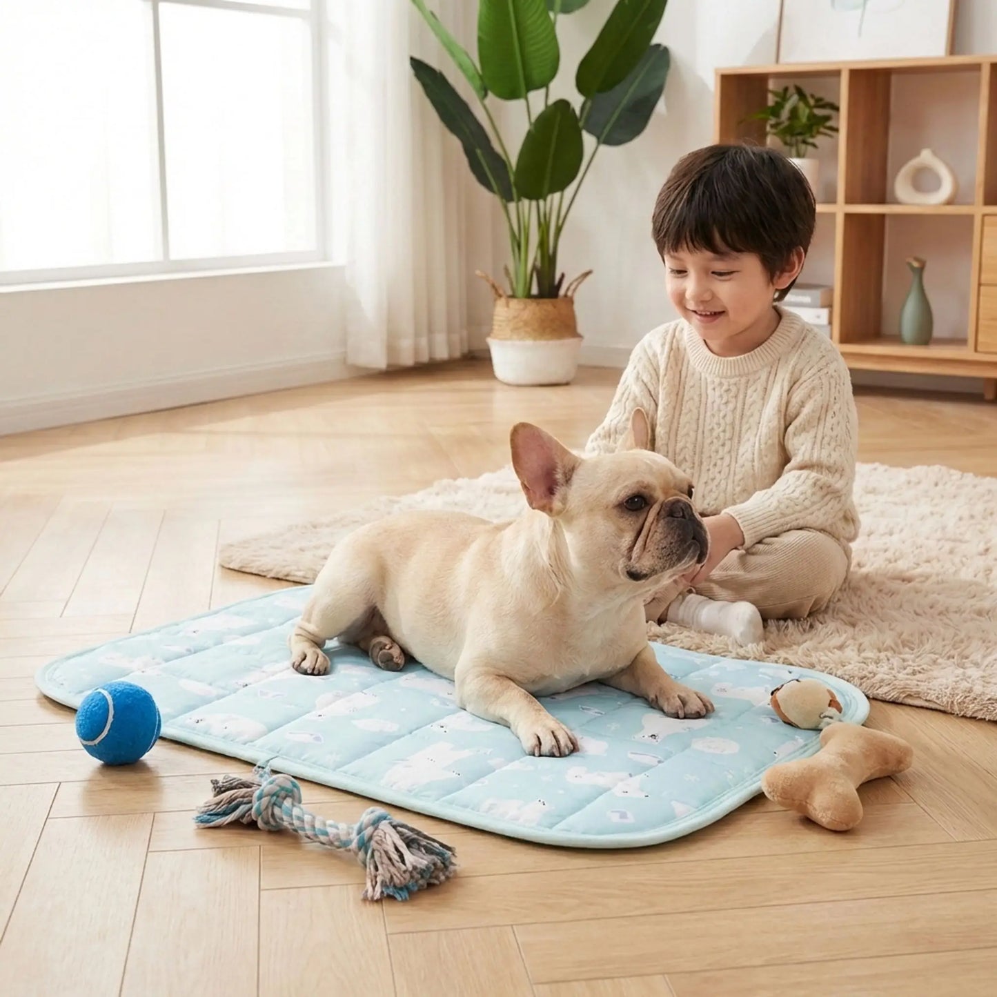 chien joue tapis rafraichissant petit chien