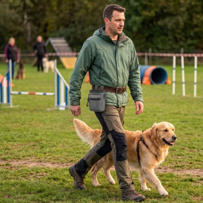 Chien marche pied maître pochette d'entraînement chien