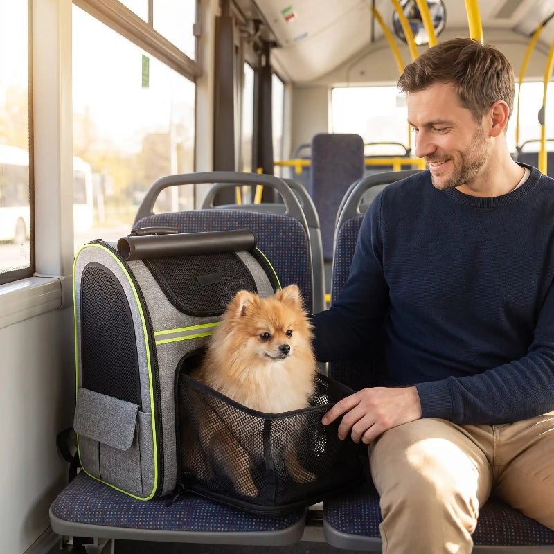 Chien poméranien bus sac à dos pour chien