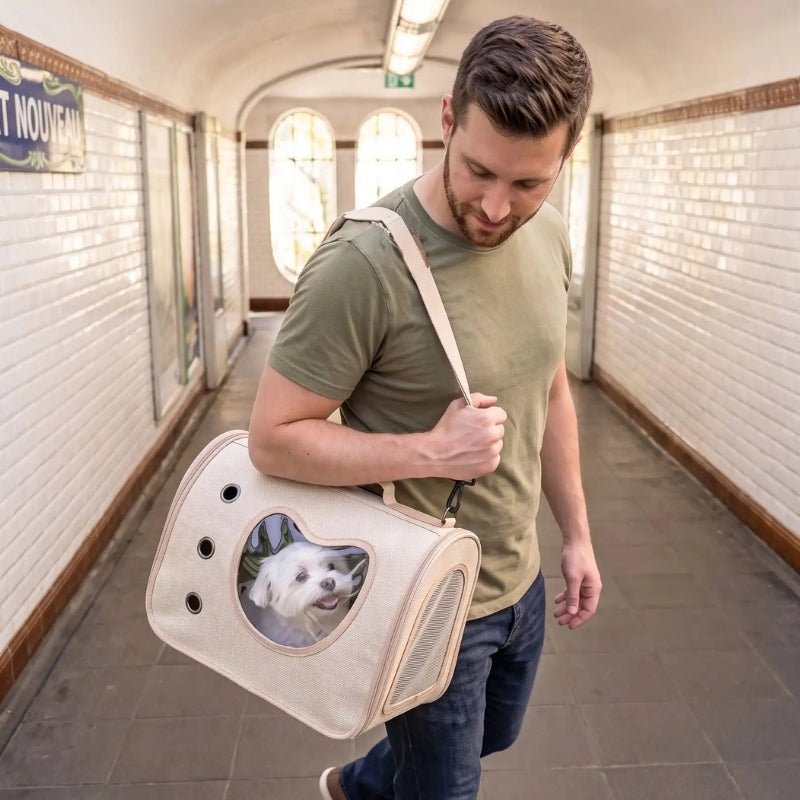 Chien sac de transport pour petit chien métro parisien 