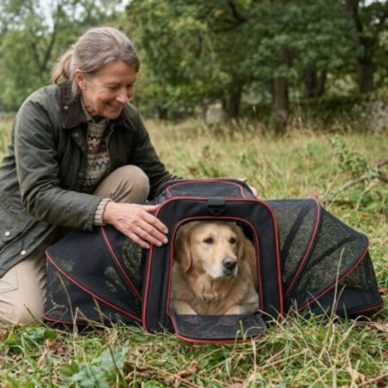 Chien se trouve a l'intérieur du Sac de transport pour Chien