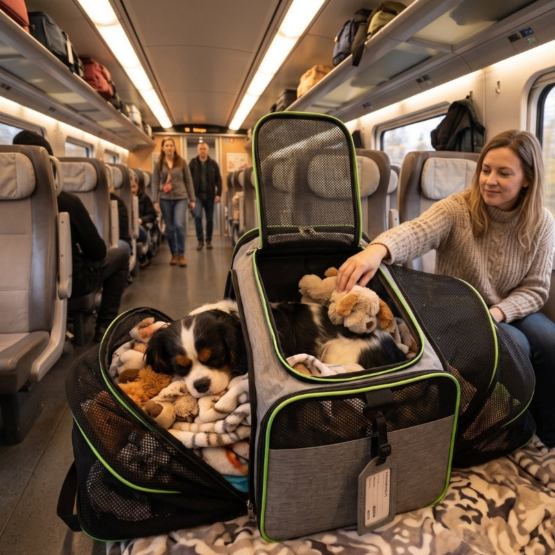Train voyage sac de transport pour chien