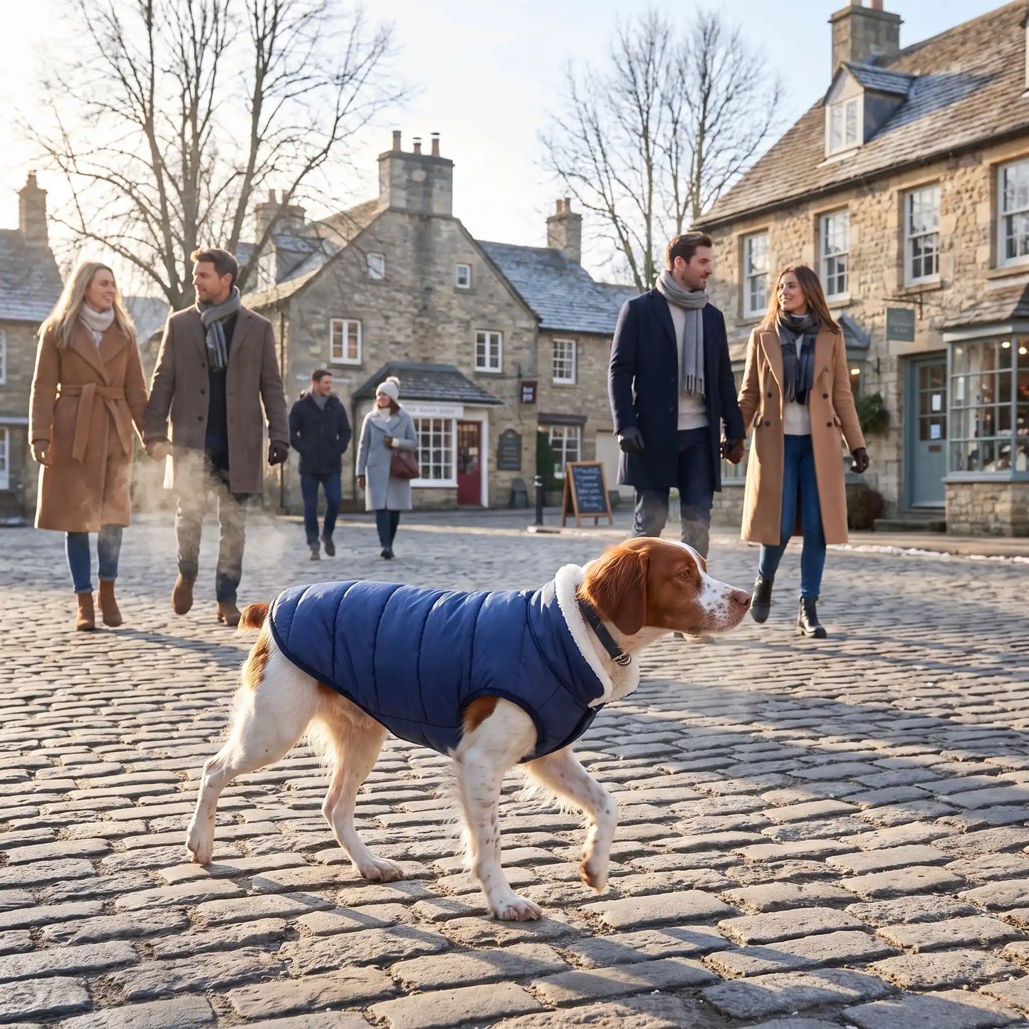Chien traverse place village manteau pour chien