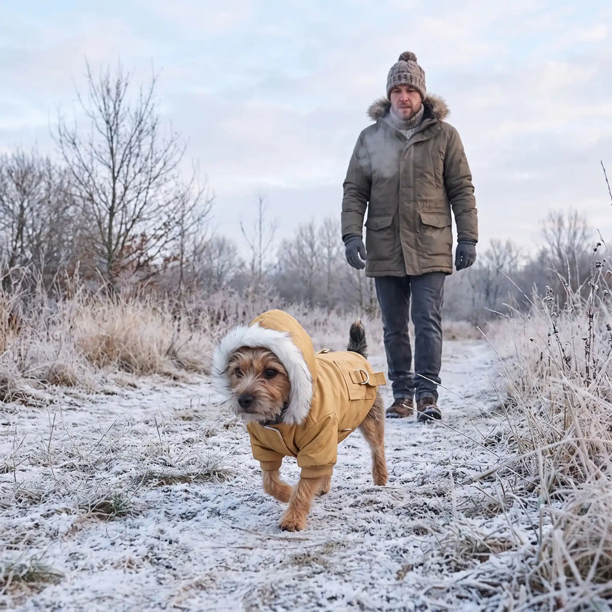 Chien balade manteau pour chien chameau