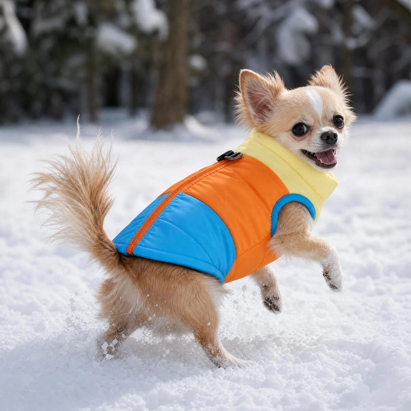 Chihuahuas gambade neige manteau chien