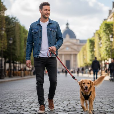 City lead Laisse pour Chien homme promène son chien en ville