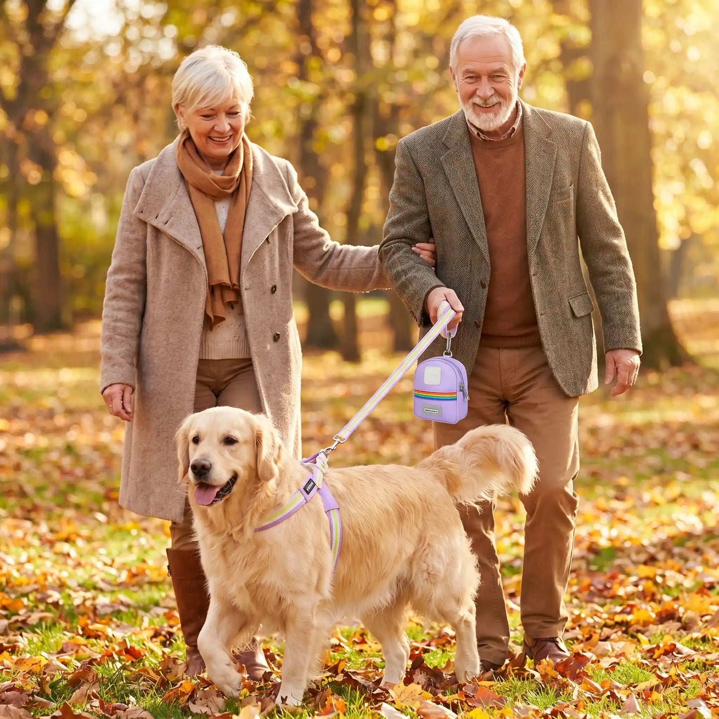 Citywalk retraite balade leur chien fôret harnais chien violet