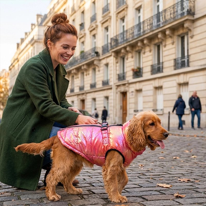 Cocker balade place public Manteau Chien