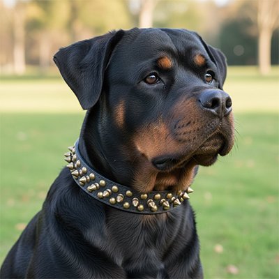 Collier chien confortable cuir noir 