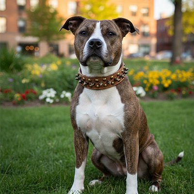 Collier chien cuir modèle marron 