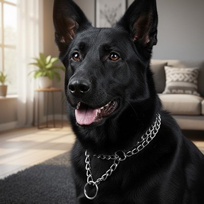 Collier chien double rangée métallique