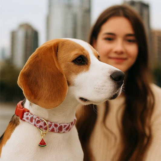 collier chien fruit rouge