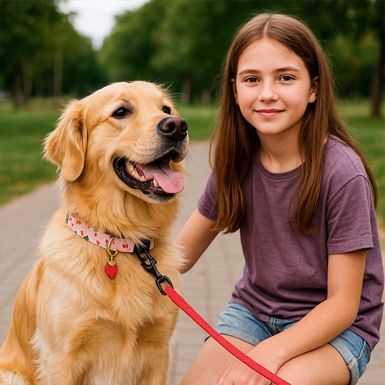 collier chien jeune fille chien