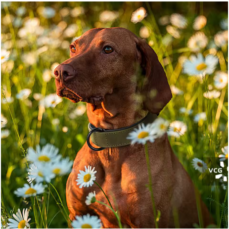 collier chien leon kaki