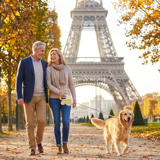 Confort pro couple balade chien laisse chien enrouleur tour effel