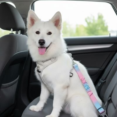 DogSafe Belt Ceinture de sécurité pour chien bleu arc en ciel