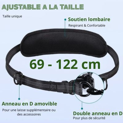 double dog caractéristique laisse canicross double