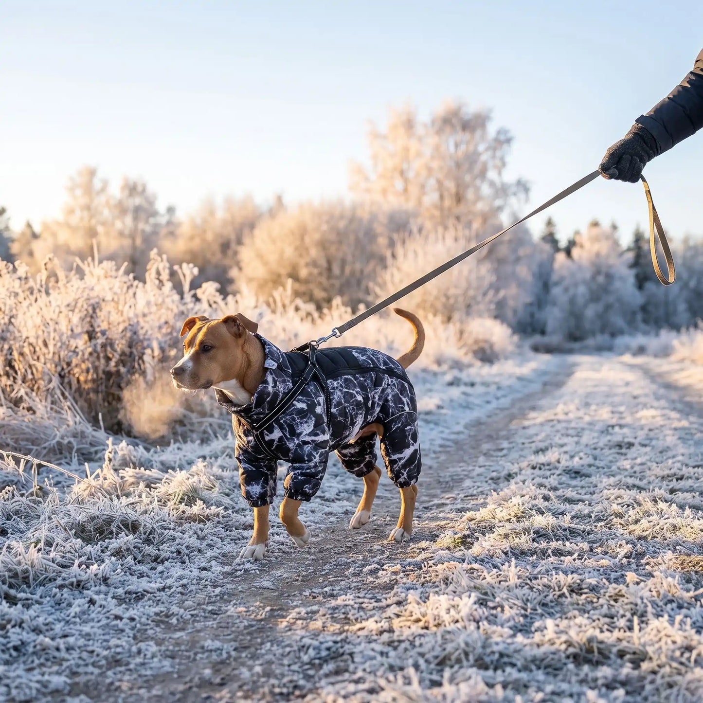 Dryscombi matin froid chien balade manteau chien
