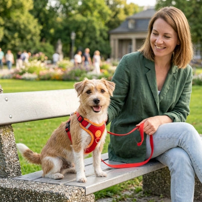 Ergo léger chien assis banc harnais pour chien rouge