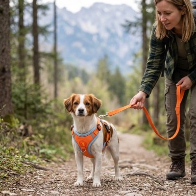 Ergo Nomade chien dans les bois avec Harnais pour Chien orande