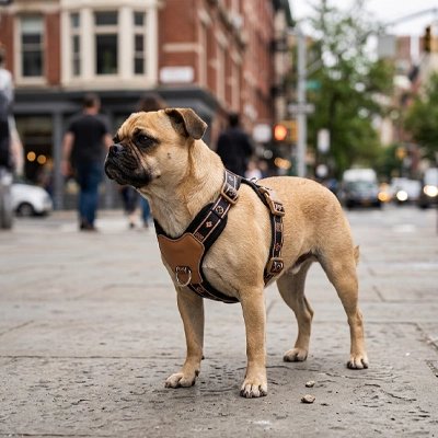 Ergo Y Style Harnais chien en Y chien sur une place en ville