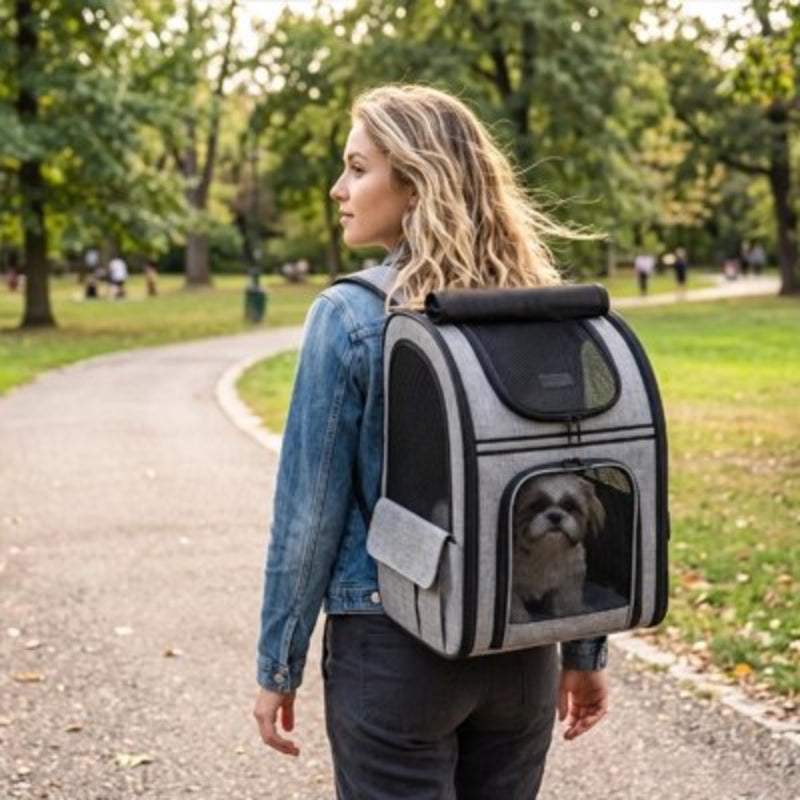 femme porte le Sac à dos pour Chien