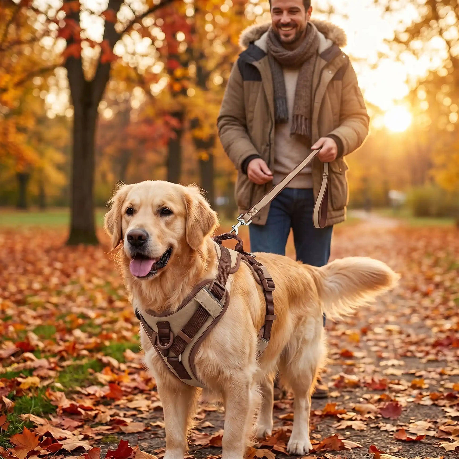 Gentle éducation harnais anti traction chien promène