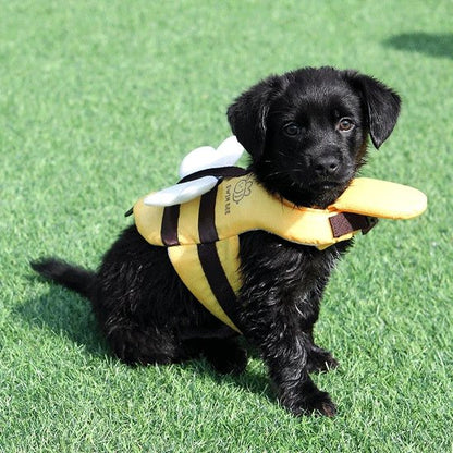 Gilet de sauvetage chien abeille jaune et maron