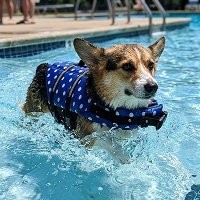 Gilet de sauvetage Chien ergonomique piscine bleu