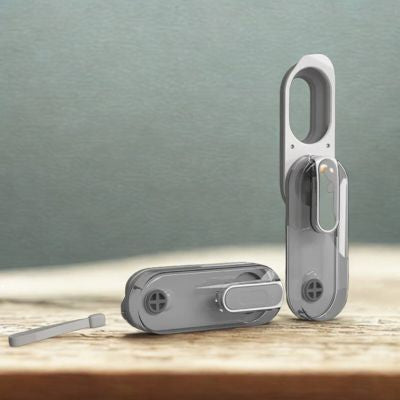 gourde portable pour petit chien gris présentation