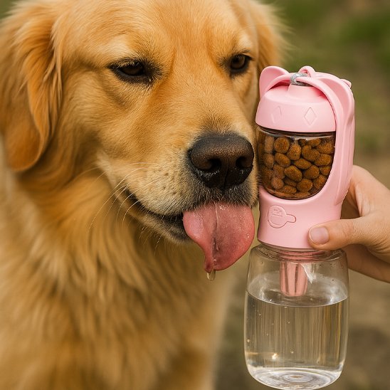 Gourde pour chien​ eau instantané rose